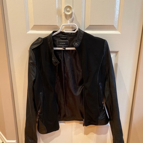 Le Château black leather jacket - Picture 2 of 3